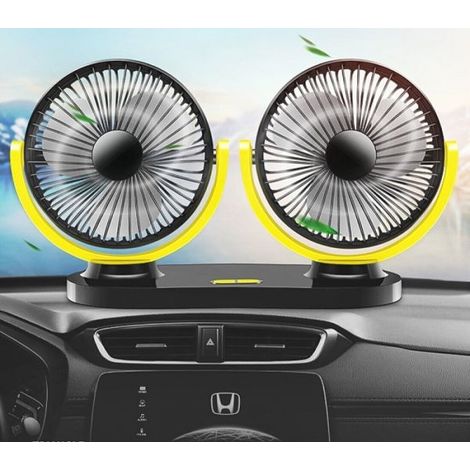 Ventilatore Portatile Da Viaggio Per Auto Camper Camion USB doppia ventola X916