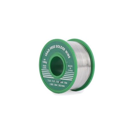 Étain à Souder, Fil étain de Soudure Sans Plomb 0.8mm 100g, Mince à Noyau Avec Flux de Colophane, Sn99%-Ag0.3%-Cu0.7%, Bobine d'étain à Souder pour Soudure la électrique