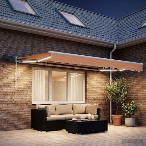 Teenpull – Manueller Markisenrahmen mit LEDs Sand 3,5 x 2,5 m (1/5)