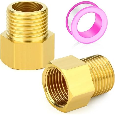 CYRILL – Raccordo per tubo in ottone con estensione da 2 pezzi da 30 mm, adattatore convertitore boccola esagonale per tubo da 1/2" femmina a 1/2" maschioGO-463S (1/5)