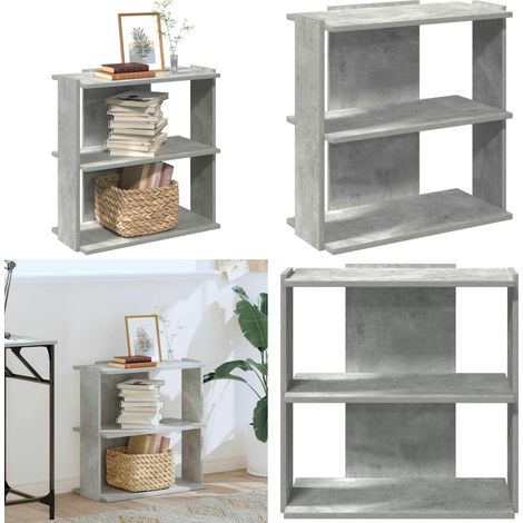 vidaXL Bibliothèque à 3 niveaux gris béton 60x30x60 cm bois ingénierie (1/5)