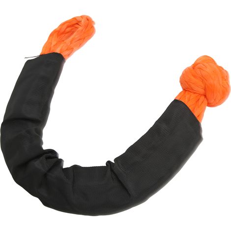 Lot de 2 manilles souples de 13 mm, force de rupture de 44 092 lb, haute résistance à la déchirure, sangles de remorquage souples et portables pour camions, SUV et véhicules tout-terrain, orange. (1/5)