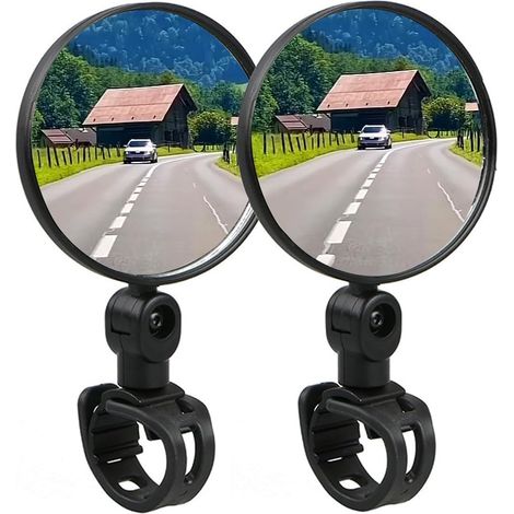 2 pièces rétroviseurs de vélo, rotatifs à 360 degrés, rétroviseur de vélo, repliable, universel pour guidon 15-35 mm, rétroviseur repliable pour vélo, vélo de course, scooter, VTT