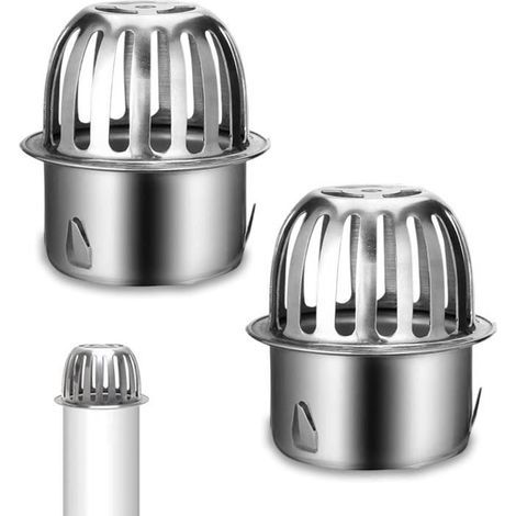 2 protège-gouttières en acier inoxydable, filtre à feuilles en acier inoxydable pour les conduits de toit (1/4)