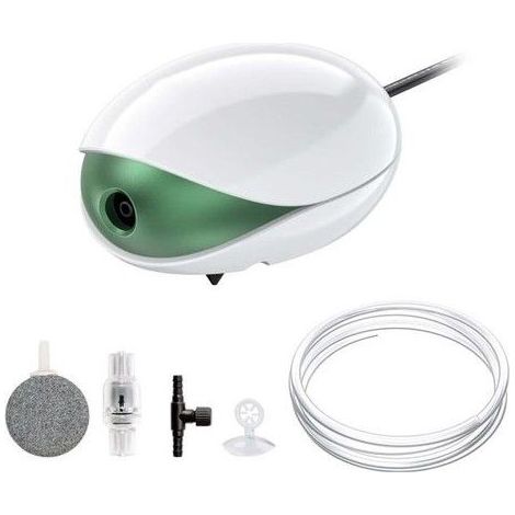 Pompe à Air Aquarium Jusqu'à 100L, Bulleur Aquarium Ultra-silencieuse 35 DB avec Un Pierre à Bulles, 1,7W (1/4)