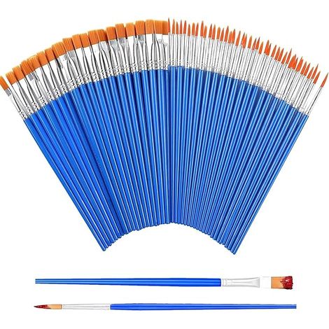 Small Paint Brushes, 60 Pcs Paintbrushes with Flat and Round Pointed, Face Paint Brushes Art for Acrylic, Watercolor, Oil and Gouache Paints Ideal for Body Face, Decorations (60) (1/5)