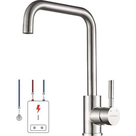 Lonheo Niederdruck Wasserhahn Küche Armatur aus Edelstahl, 360° Schwenkbar Küche Mischbatterie Einhebelmischer (1/5)