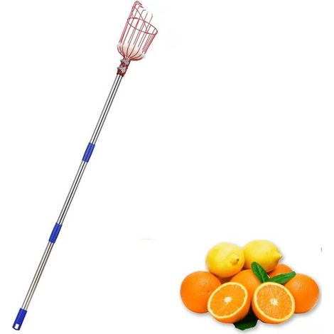 Cueille-fruits - Cueille-fruits pliable et détachable - Longue perche - Outil de cueillette - Combinaison d'une longue perche et d'une pince stable - Pour cueillir pommes, oranges, citrons, goyaves, a (1/5)