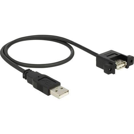 Câble de raccordement Delock 85461 85461 USB 2.0 [1x USB 2.0 type A mâle - 1x USB 2.0 type A femelle] 0.50 m noir 1 pc( (1/3)