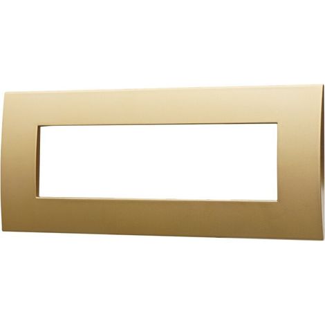 Placca serie Venus, 7 moduli, plastica, oro, compatibile con serie Vimar Arkè - Ettroit VA83711 (1/2)