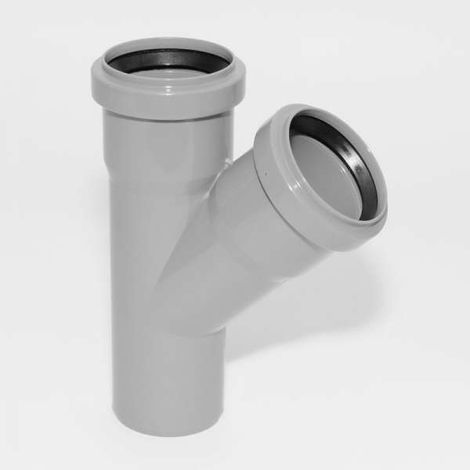 HT Abzweig mit Muffe und Gummidichtungen HT-Rohr DN 40/40 45° HTEA
