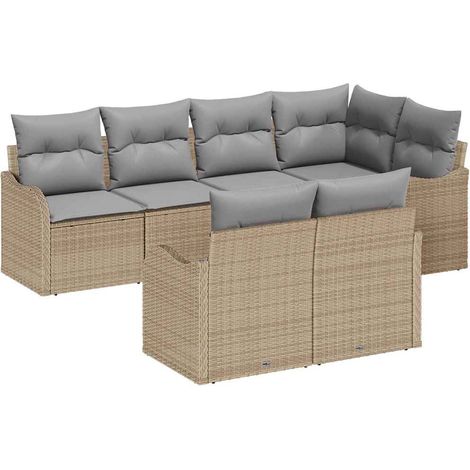 Maison Exclusive - Gartensofa-set Beige Poly-Rattan