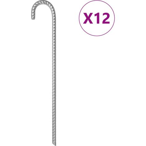 Zeltheringe 12 Stk. 41,5 cm Ø12 mm Verzinkter Stahl