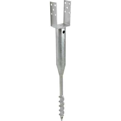 U-Profil Bodenhülse zum Einschrauben 10x10 cm 86,5 cm Länge feuerverzinkt für Vierkanthölzer 100 mm (1/5)