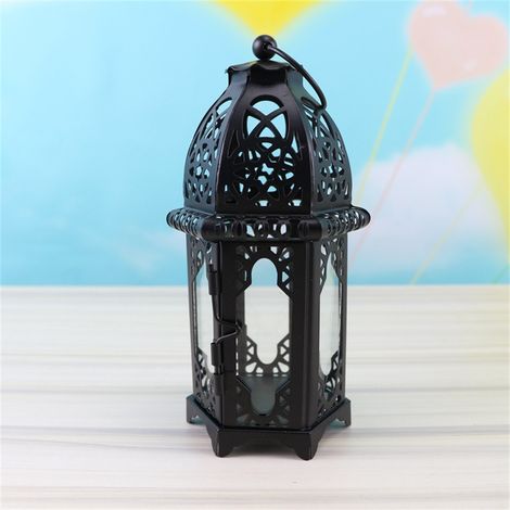 Porte-bougie chauffe-plat en métal – Petit format décoratif pour table et mariage – noir translucide (1/5)