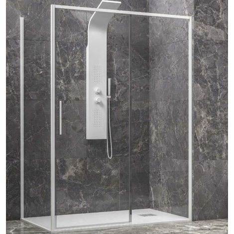 Cabine de douche LEA 400 120x70 x200 cm profilé blanc (1/4)