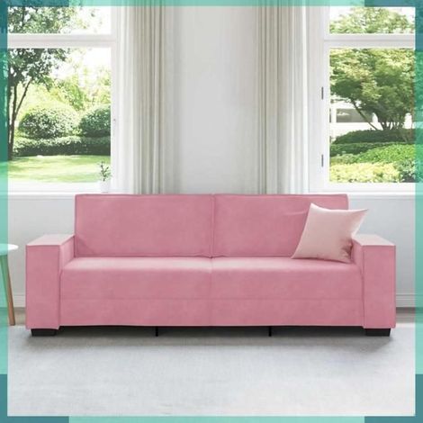 Canapé - 4105033 - 3 places - Velours rose - 220 x 78 x 84 cm (1/5)