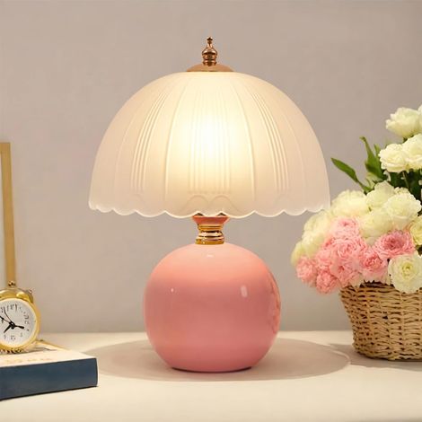 Vintage-Tischleuchte aus Keramik und Glas, sanftes Licht, einfache Montage, vielseitig einsetzbare Inneneinrichtung und ideales Geschenk (1/4)