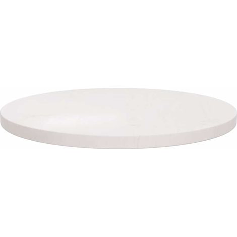 vidaXL Tischplatte Weiß Ø50x2,5 cm Massivholz Kiefer