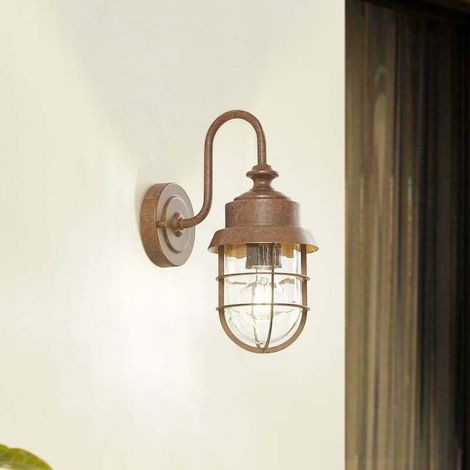 [NEUWERTIG] B-Ware Lindby Außenwandleuchte Adalie rostfarben LED Gartenlampe Wandleuchte IP44 31cm (1/2)