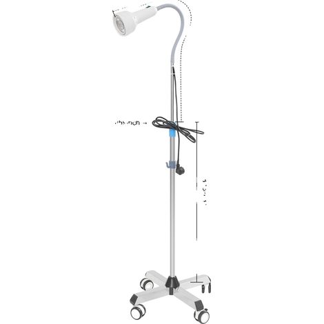 Lámpara de exploración dental, tecnología LED, altura regulable, blanca. (1/2)