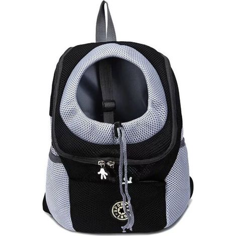 Sac à dos pour chien, transporteur pour animaux de compagnie portable et confortable, sac de transport pour animaux de compagnie pour le vélo, la randonnée, les voyages, le shopping (S, noir) (1/4)