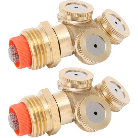 Lot de 2 buses arrosage haute pression G1/2 3 trous avec filtre, pour jardin, jet puissant (1/5)