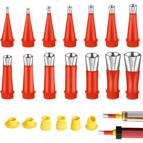 Acier Inoxydable Calfeutrage Buse Applicateur, 20PCS d'outils de Buse en Caoutchouc Intégré Universel, Buse de Pistolet à Calfeutrer Outil de Calfeutrage pour Cuisine, Salle de Bain (1/4)