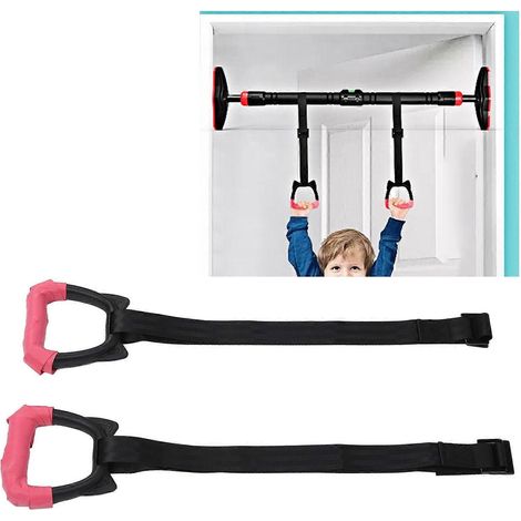 Anneaux de gymnastique pour enfants avec sangles réglables de 2 m, poignées antidérapantes, équipement de musculation, traction, coordination et exercice (1/5)