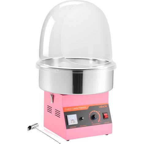 Macchina per zucchero filato commerciale Vevor, macchina elettrica per zucchero filato da 1000 W, facile da usare con una ciotola in acciaio inox da 38 cm e un (1/2)