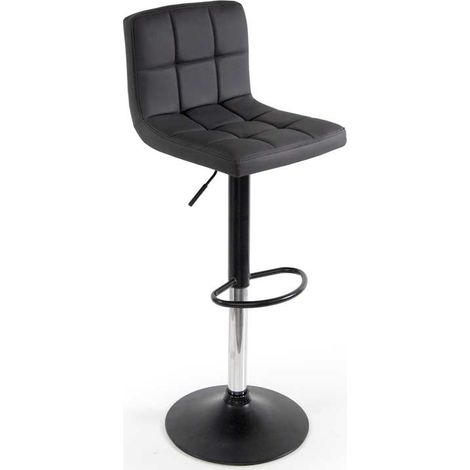 SGABELLO DA INTERNO EFFETTO SIMILPELLE CON BASE NERA 44X37X80-110CM NERO