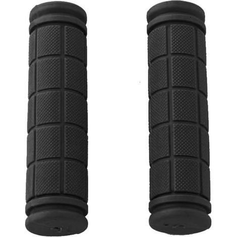 1 par de fundas antideslizantes de goma de 22 mm para manillar de bicicleta, color negro.