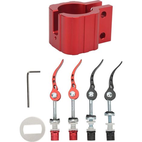 Lot de pinces pliantes pour scooter, pince pliante électrique en alliage d'aluminium, embout de verrouillage robuste, convient pour scooter électrique 8 x 10 x 11 x (rouge) (1/5)