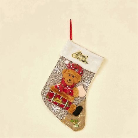 Décorations de Noël à suspendre, chaussettes de Noël imitant le Père Noël - Cerf et ours, décorations de Noël à suspendre (1/5)
