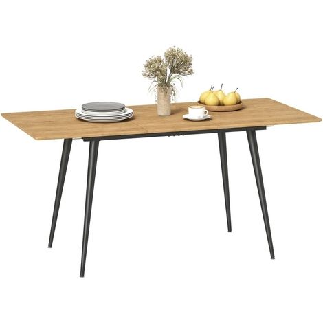 Table à manger extensible pour 6 à 8 personnes, table de cuisine avec pieds en acier robustes (1/5)