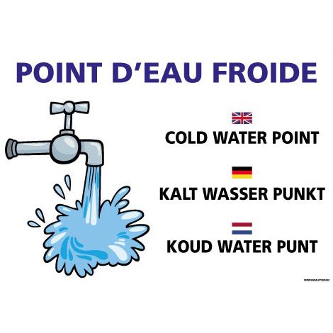 PANNEAU POINT D'EAU FROIDE (H0438) - Adhésif - 105 x 75 mm
