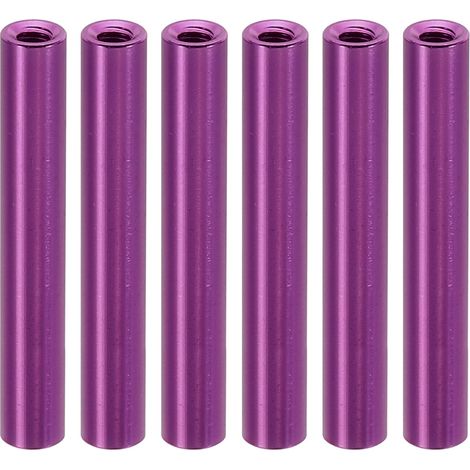 6Pcs Entretoise Filetée M3 en Aluminium 3x5x35mm Violet (1/5)