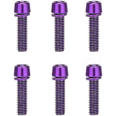 6 vis de protection de potence de vélo, vis coniques (violettes) (1/5)