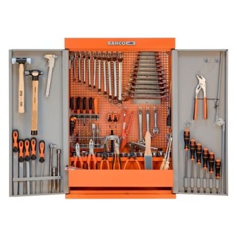 BAHCO - Armoire avec 2 portes + kits d'outils multi-usages - 110 pcs