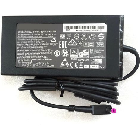 135W AC Adaptateur 19V 7.1A Chargeur d'alimentation Compatible avec Acer Nitro 5 AN515 Aspire VX15(5.5  1.7mm Pointe Violette, Pas 5.5  2.5mm Pointe Orange) (1/5)