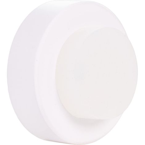 EVI Herrajes  Fermaporta adesivo  Posizionamento a parete  35 x 18 mm  acciaio inossidabile laccato bianco  gomma bianca  ammortizzatore anti-urto  2 modalità di installazione  I-254/35 (1/4)
