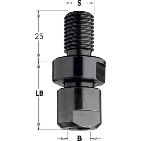 796.161.00 MANDRINO PORTAFRESE M16x2 DX Per PINZE d=10-12-12.7mm