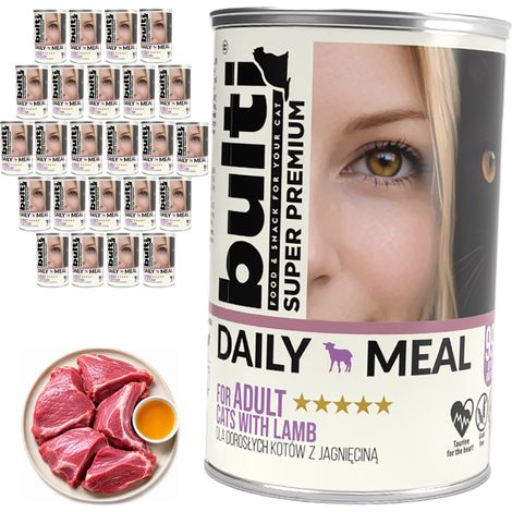 BULTI Repas Quotidien pour Chat Adulte Agneau 24x400g (1/2)