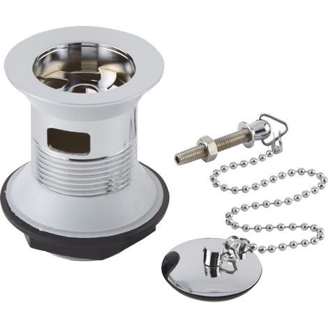 Milano Elizabeth Basin Waste with Plug and Ball Chain - Chrome (1/4)