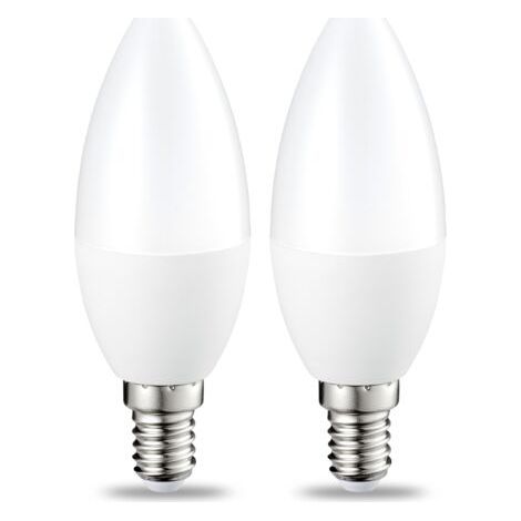 NALOOKAMIC Lot de 2 petites ampoules LED en forme de flamme Culot Edison à vis E14 5 W (équivalent 40 W) Blanc chaud Intensité non variable (1/4)