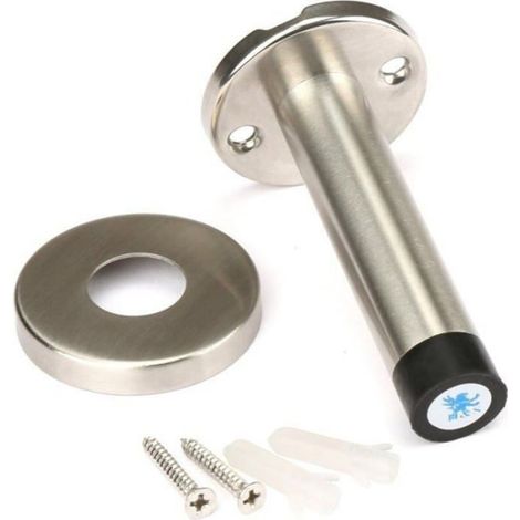 Stop Porte Robuste pour Plinthes Lot de 2 Stop Portes Muraux Butee de Porte Murale en Acier Inoxydable avec Pointe en (1/4)