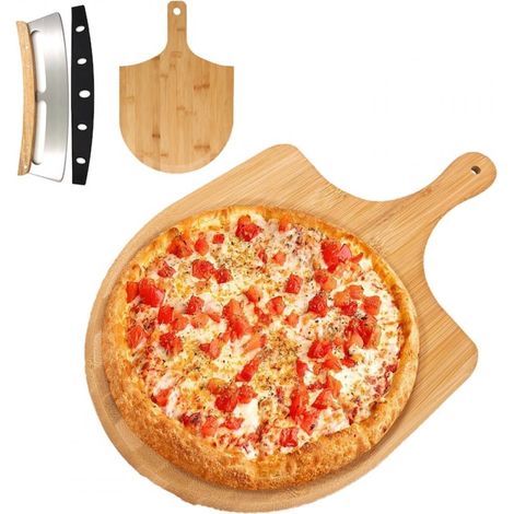 Planche À Pizza - 45 x 30 cm - En Bambou - Pour Four À Pizza Et Découpe - Lot De 2 Pièces (1/5)
