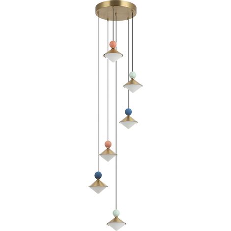 Suspension Luminaire LED D390 40W IRC90 Variable Laiton Brossé ZAMBELIS 25102 - Blanc chaud - 3000K
