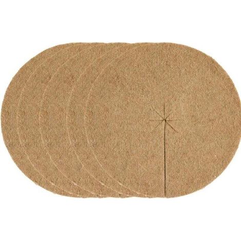 Lot de 5 disques de paillage Ø40 cm, feutre de jute, protection des plantes, désherbant, gel (1/4)