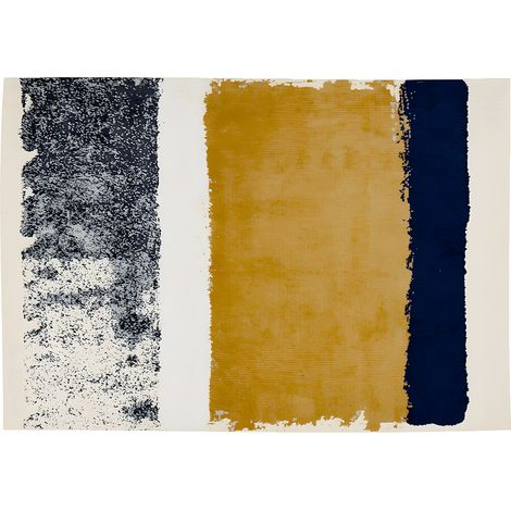 Tappeto CAMDEN - 160 x 230 cm - giallo senape, blu marine, grigio